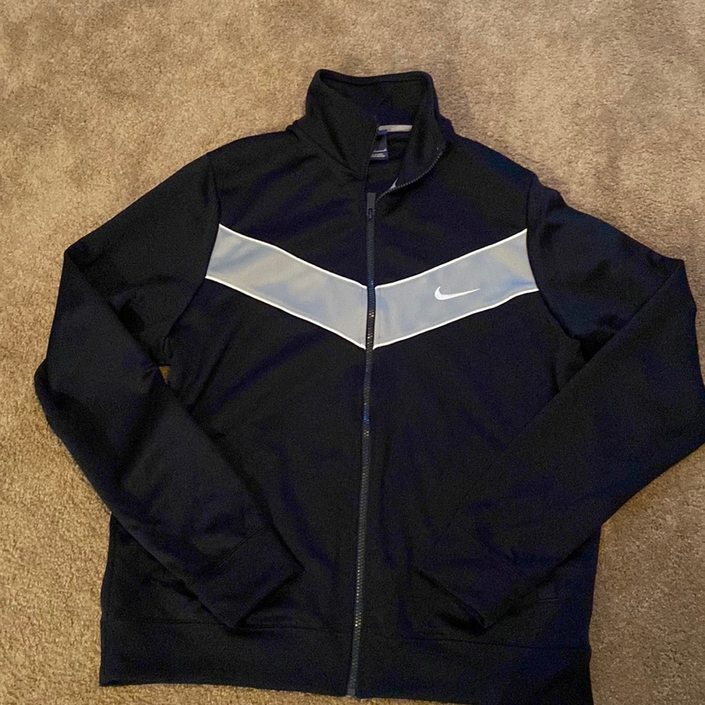 Navy blue and grey track jacket